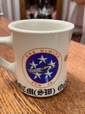 Vintage USS Nimitz CVN 68 Master Chief Petty Officer Coffee Cup Mug 8 ounces